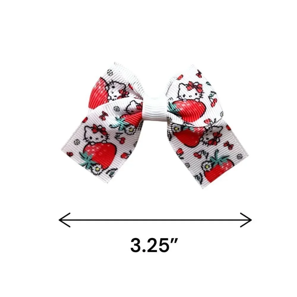 🤯5/$25🤯 Set Of Four Hello Kitty Strawberry Hair Bows for Kids